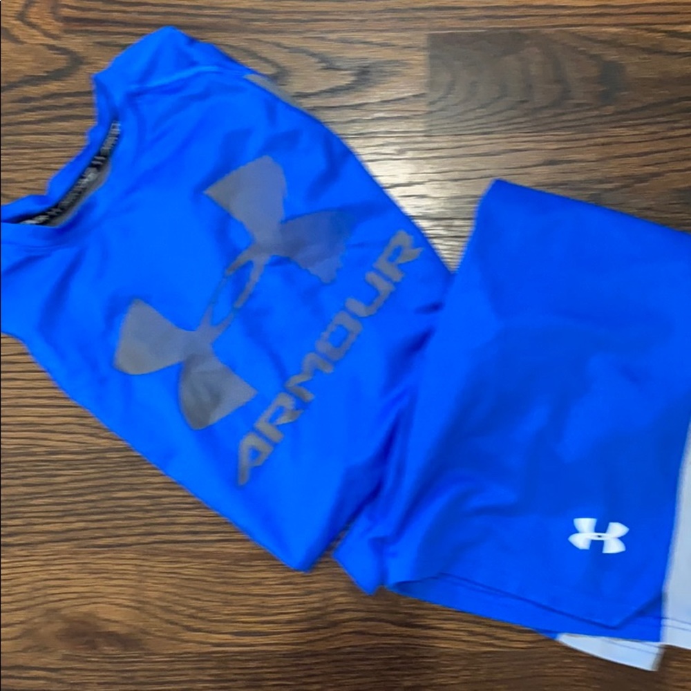 Under Armor athletic shorts and shirt